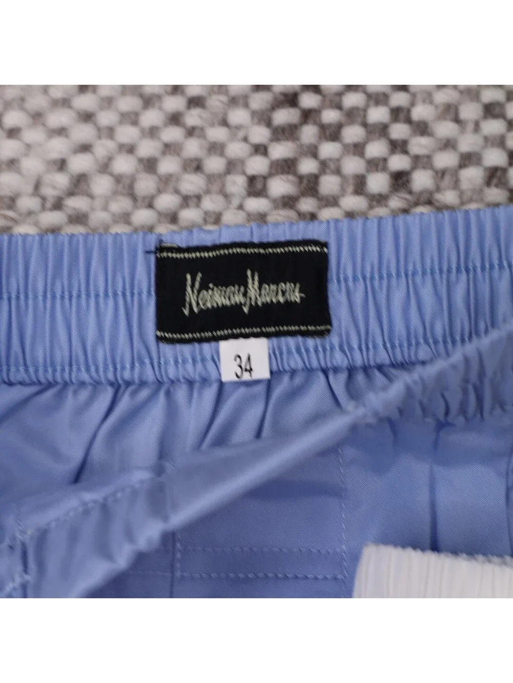Neiman Marcus Mens Luxury Boxer Shorts 2 Pack Lot Size 34 White Blue Underwear